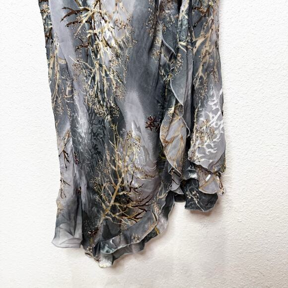 NWT Soulmates Y2K Vintage Silk Beaded Forest Fairy Ruffle Ethereal Dress - Picture 11 of 15